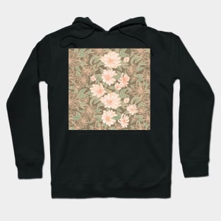 Peachy Floral Pattern Hoodie